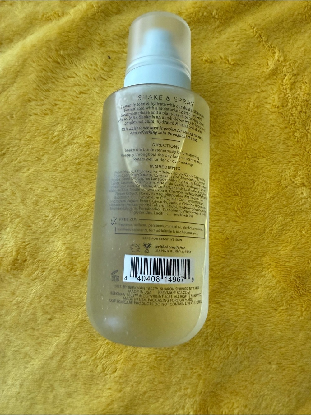 Beekman 1802 Milk Shake Facial Toner Mist - White & Cream Accents - Picture 3 of 3